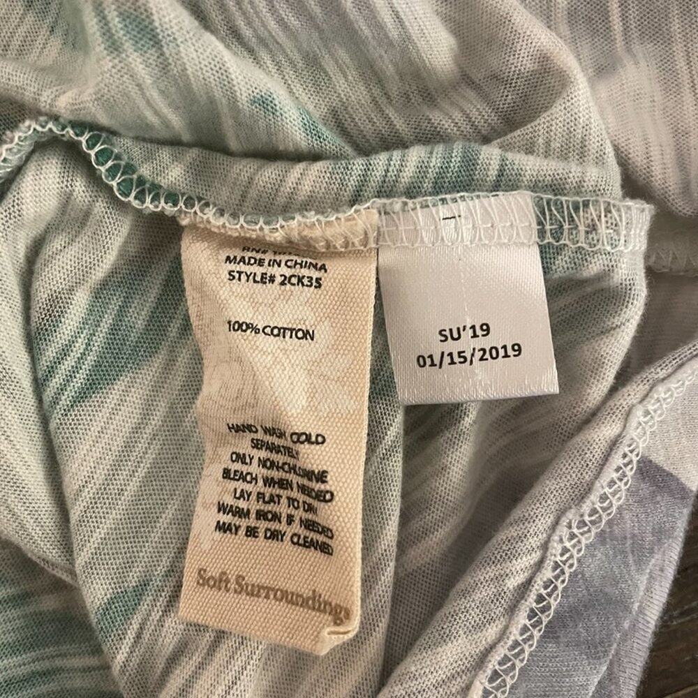 Soft Surroundings 100% Cotton Botainical Print Flowy Tunic Tank Top Size Medium - Picture 4 of 5